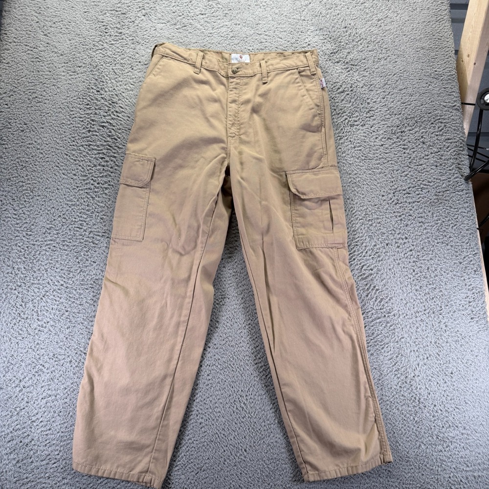 Vintage Tyndale Pant Mens 36x30 Beige Cotton Cargo Straight Utility Workwear USA